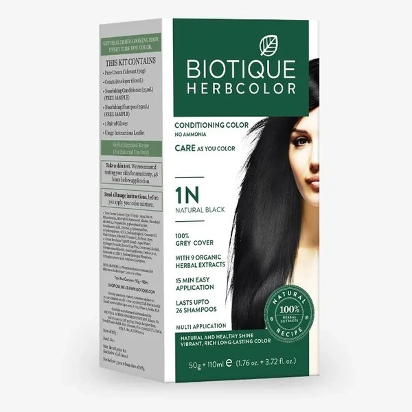 BIOTIQUE H.COLOUR 1N NATURAL BLACK - 110ML