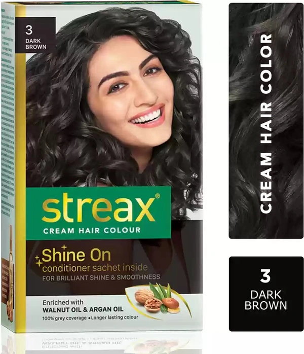 STREAX HAIR COLOUR 3 DARK BROWN - 50GM