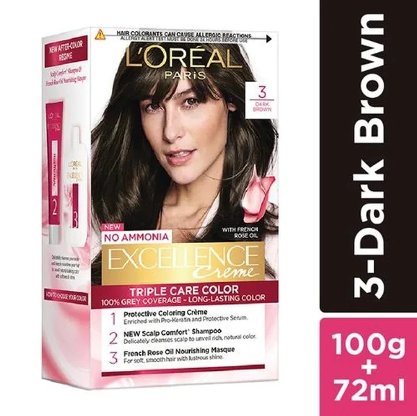 LOREAL EXL. CREME 3 DRKST BRWN - 72ML