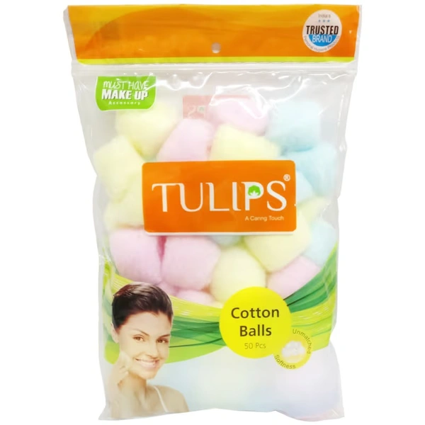 TULIP COTTON BALLS COLOURED 50PCS - 50PCS