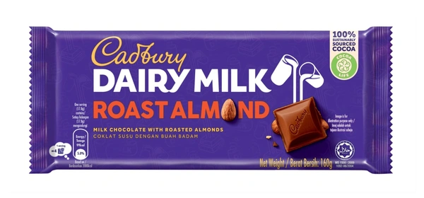 CADBURY IMP DAIRY MILK ROAST ALMOND - 160GM