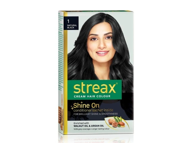 STREAX HAIR COLOUR 1 NAT BLACK 20GM