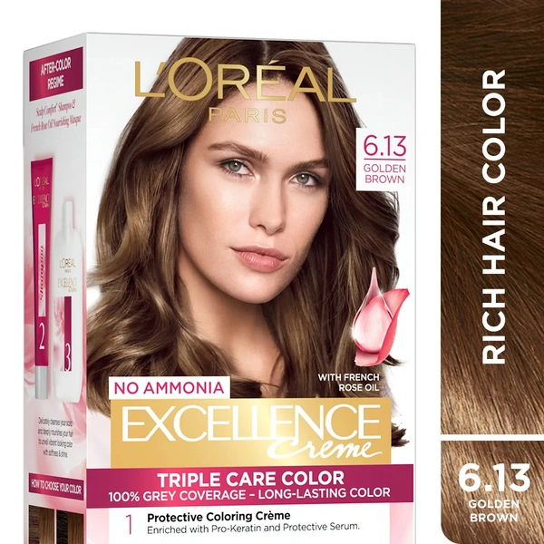 LOREAL EXL. CREME 6.13 GOLDEN BROWN - 72ML