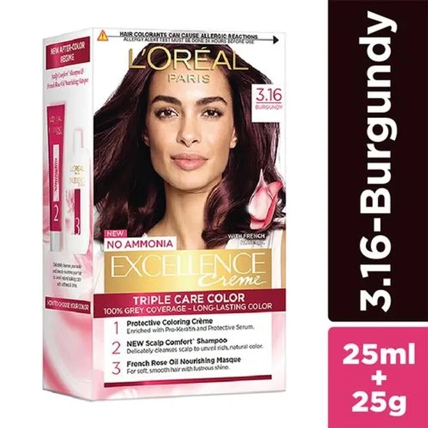 LOREAL EXL. CREME 3.16 BURGUNDY - 26GM