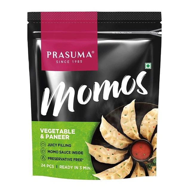 PRASUMA VEG MOMOS VEGETABLE PANEER - 24PC