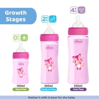 CHICCO BABY W/B FEEDING BOTTLE 4M 330ML PINK - 330ML