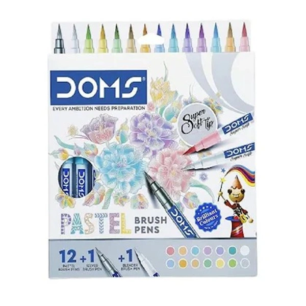 DOMS BRUSH PENS PASTEL SET 12+1+1N - SET
