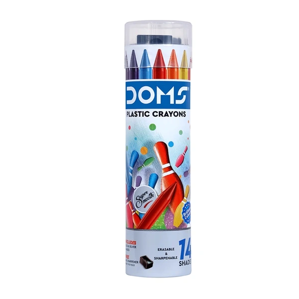 DOMS PLASTIC CRAYONS 14 SHADES 14N - SET