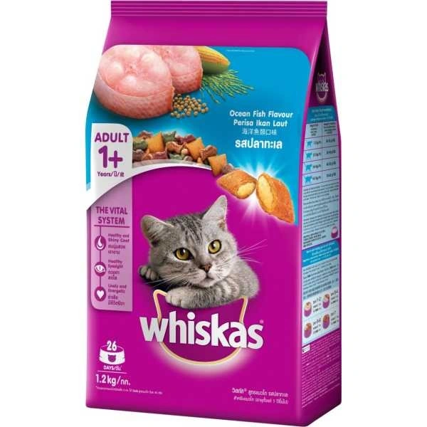 WHISKAS ADULT 1+ YEAR OCEAN FISH WITH IKAN LAUT - 1.2KG