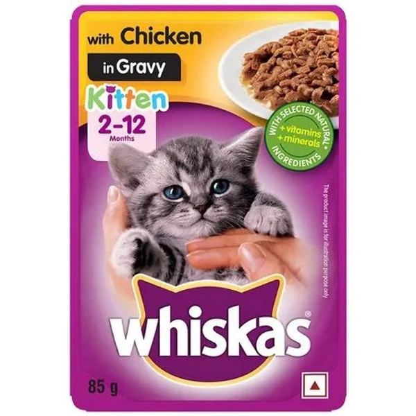 WHISKAS GRAVY KITTEN 2-12 MONTHS CHICKEN GRAVY - 85GM