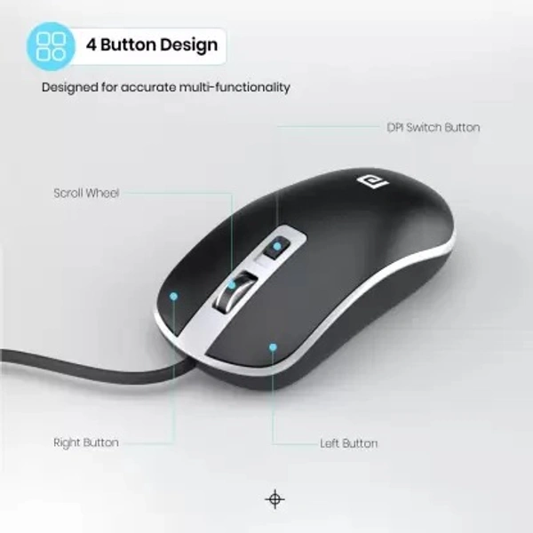 PORTRONICS TOAD 21 WIRED OPTICAL MOUSE - 1N