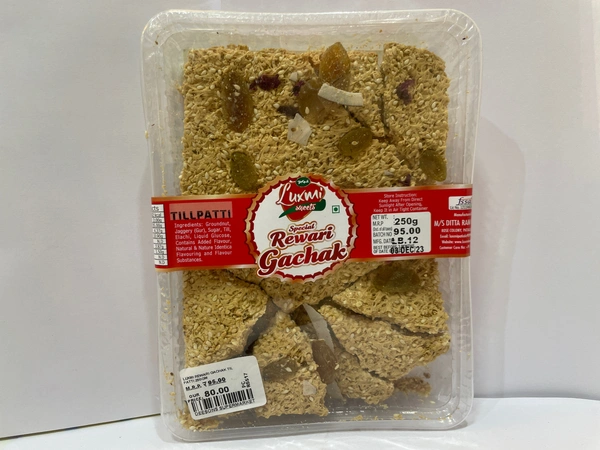 LUXMI REWARI GACHAK TIL PATTI (TRAY) - 250GM