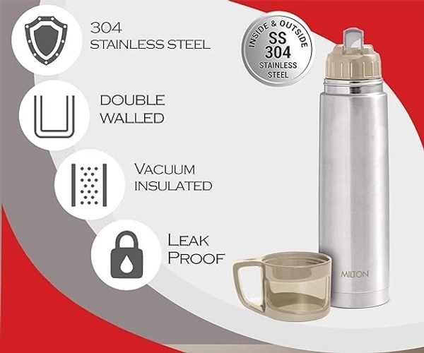 MILTON TS-285 GLASSY 1000 VACUUM INSULATED BOTTLE - 1 LTR