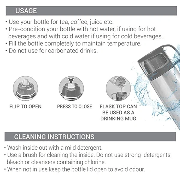 MILTON TS-285 GLASSY 1000 VACUUM INSULATED BOTTLE - 1 LTR
