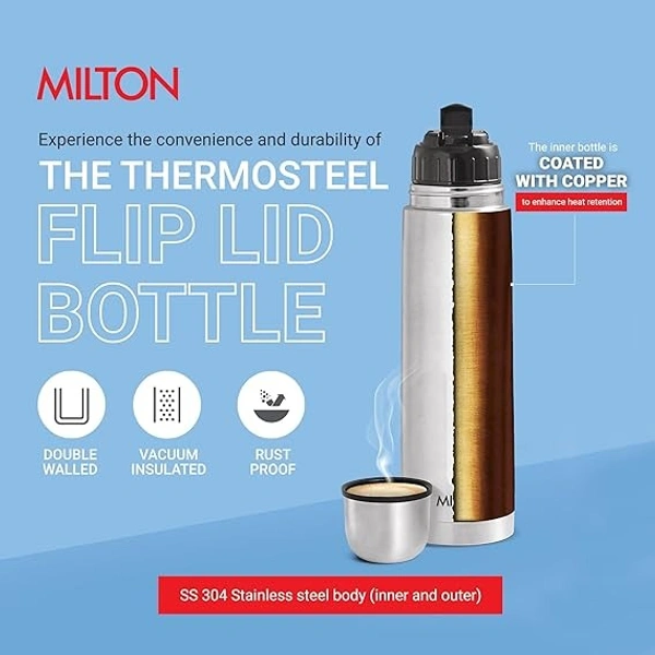 MILTON TS-261 FLIP LID VACUUM INSULATED FLASK 1LTR - 1LTR