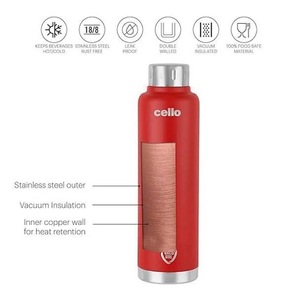 CELLO VACUSTEEL BOTTLE DURO TOP - 180 ML