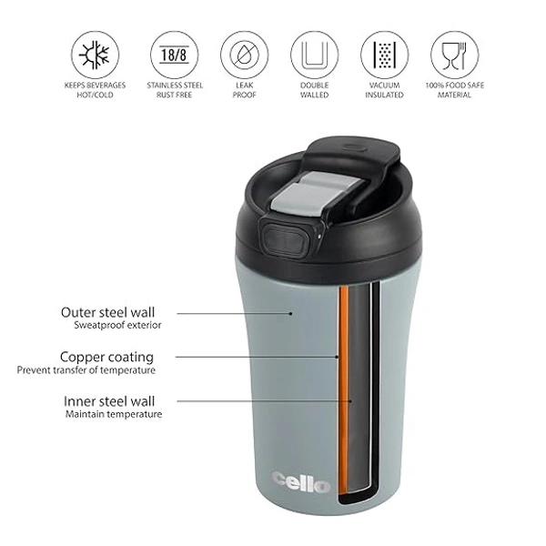 CELLO VACUSTEEL MUG DURO COFFEE MATE 1N - 550 ML