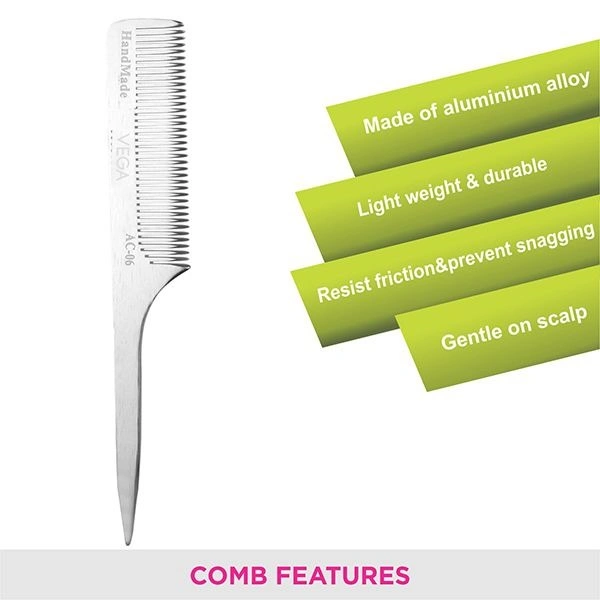 VEGA AC-06 HAIR COMB ALUMINIUM - 1N