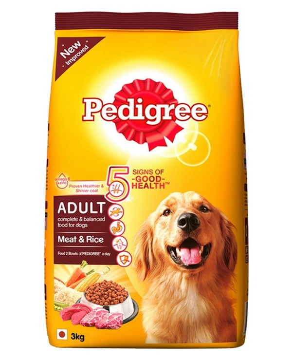 PEDIGREE ADLT MEAT&RICE - 3KG
