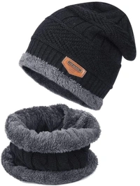 Woolan Muffler Cap  - Black