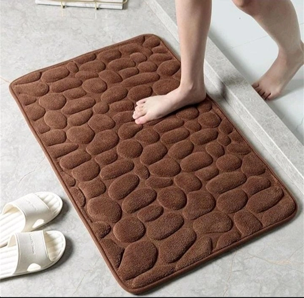 Soft Velvet Bathroom Mat - Brown