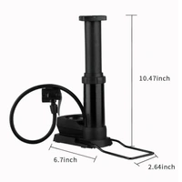 Portable Bike Pump, Foot Bicycle Tire Pump with Pressure Gauge, Bicycle Pump with Presta and Schrader Valve, Air Pump for Balls with Gas Ball Needle