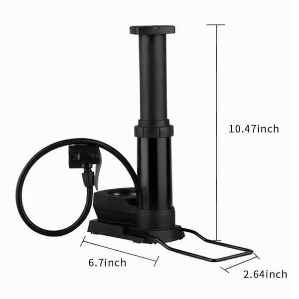 Portable Bike Pump, Foot Bicycle Tire Pump with Pressure Gauge, Bicycle Pump with Presta and Schrader Valve, Air Pump for Balls with Gas Ball Needle