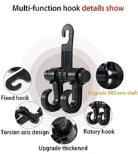 Car Seat Back Headrest Hook Hanger for Bag Purse Cloth & Grocery Clip Holder Set of 2 Piece