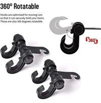 Car Seat Back Headrest Hook Hanger for Bag Purse Cloth & Grocery Clip Holder Set of 2 Piece