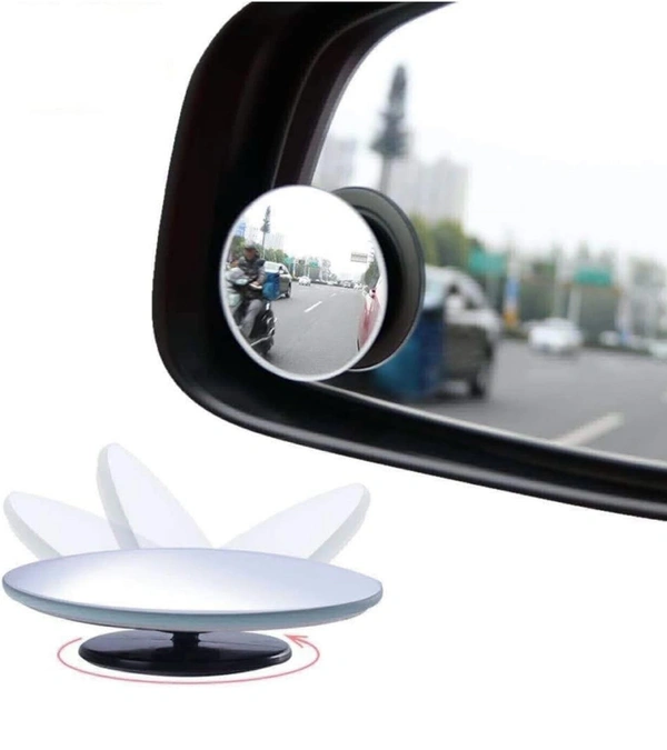 Blind Spot Mirror Round Wide Angle Adjustable 360° Rotate Convex Rear View Mirror Fit Stick-on Design for All Universal Vehicles Car