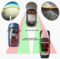 Blind Spot Mirror Round Wide Angle Adjustable 360° Rotate Convex Rear View Mirror Fit Stick-on Design for All Universal Vehicles Car