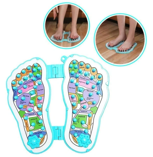 Foot Massager Pad Manual Massage Board for Heel & Feet Fatigue Plantar Fasciitis Pain Relief, Body Targeting Acupressure Chart