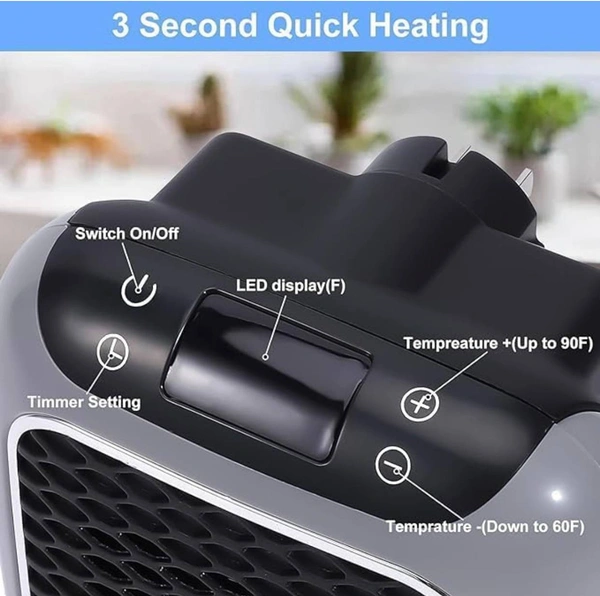 Room Heater with Remote | Portable Electric Wall space Heater With Adjustable Thermostat and Timer Low Consumption 800w, Heater for Home Office Dorm Dog Room