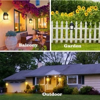 Solar Wall Lights Outdoor, Wireless Dusk to Dawn Porch Lights Fixture, Solar Wall Lantern with 3 Modes & Motion Sensor, Waterproof Exterior Lighting with Clear Panel (Medium, 1)
