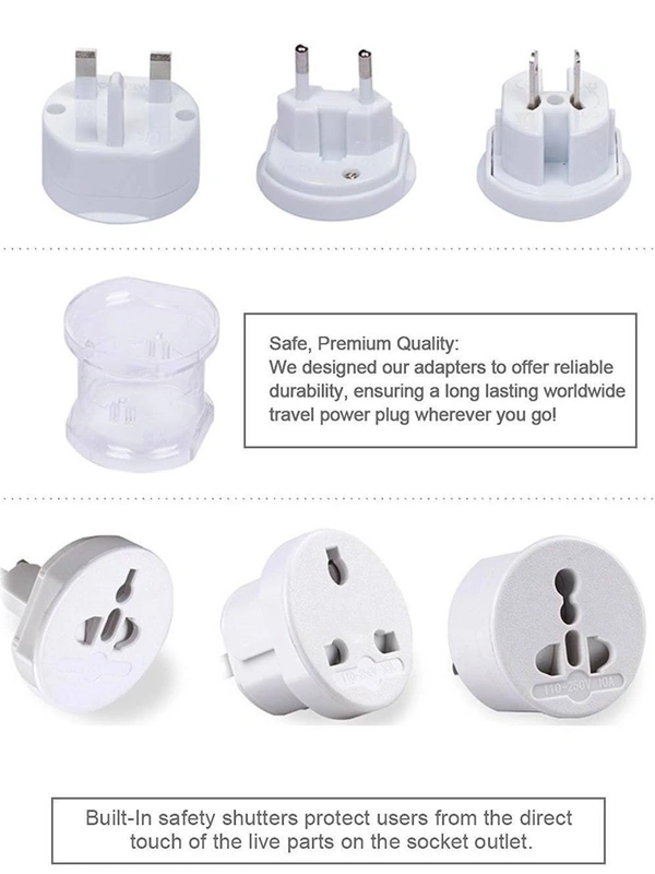 International Multipurpose Travel Adapter All in One US, AUS, UK, EU, NZ, Europe, North/South America & 150+ Countries (Pack of 1)