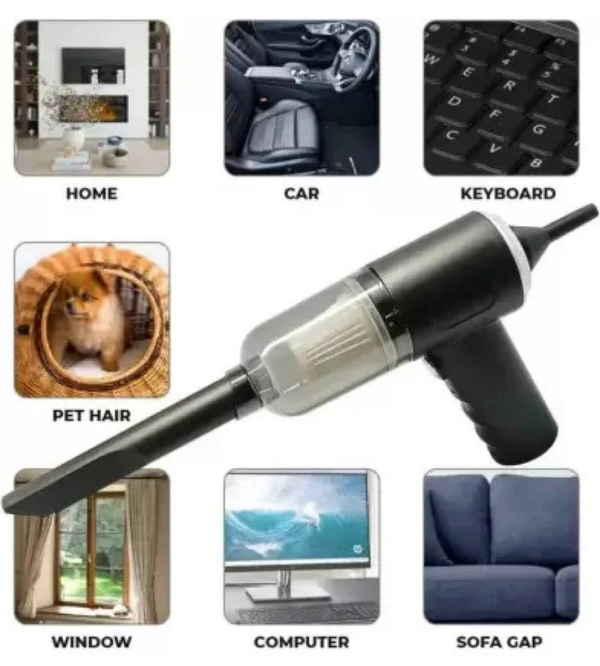 3in1 Portable High Power Car Vacuum Cleaner with Blower | USB Rechargeable Wireless Handheld Car Vacuum Cleaner Traveling, Camping Reusable,Portable,Rechargeable (Vacuum with Blower)(Multy)