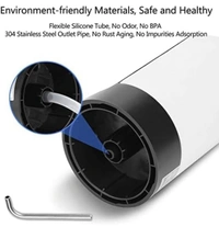 Heavy Duty Automatic USB Charging Wireless Water Can Dispenser Pump for Upto 25 Litre Universal Bottle with Silicone Pipe (Black/White)