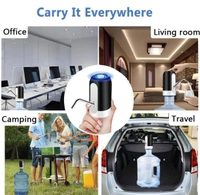 Heavy Duty Automatic USB Charging Wireless Water Can Dispenser Pump for Upto 25 Litre Universal Bottle with Silicone Pipe (Black/White)