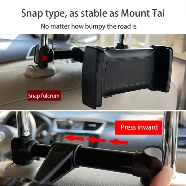 Car phone holder Universal Car Phone Holder, Car Back Seat Headrest Mount Bracket, for iPad Tablet PC, Seat Car phone holder mount (Color : Black)