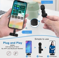 K8 Wireless Collar Mic for Type-C Android Cell Phone,Tablets & iPhone Supported Lavalier Microphone, Noise Reduction Lapel Mike -Shoots,Youtubers, Video Recording,Facebook,Live Stream