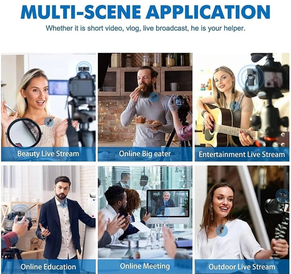K8 Wireless Collar Mic for Type-C Android Cell Phone,Tablets & iPhone Supported Lavalier Microphone, Noise Reduction Lapel Mike -Shoots,Youtubers, Video Recording,Facebook,Live Stream
