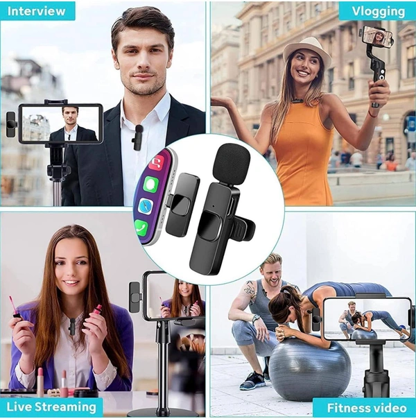 K8 Wireless Collar Mic for Type-C Android Cell Phone,Tablets & iPhone Supported Lavalier Microphone, Noise Reduction Lapel Mike -Shoots,Youtubers, Video Recording,Facebook,Live Stream