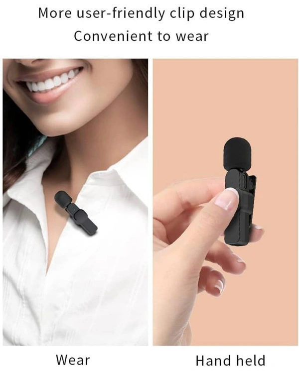 K8 Wireless Collar Mic for Type-C Android Cell Phone,Tablets & iPhone Supported Lavalier Microphone, Noise Reduction Lapel Mike -Shoots,Youtubers, Video Recording,Facebook,Live Stream