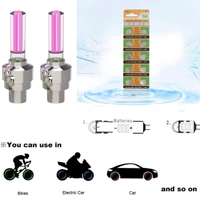 4 Pack Led Bike Wheel Lights Car Tire Valve Cap Bicycle Tyre Light Motorcycle Spoke Flash Lights Waterproof Valve Stems Caps Accessories for Men Women Kids