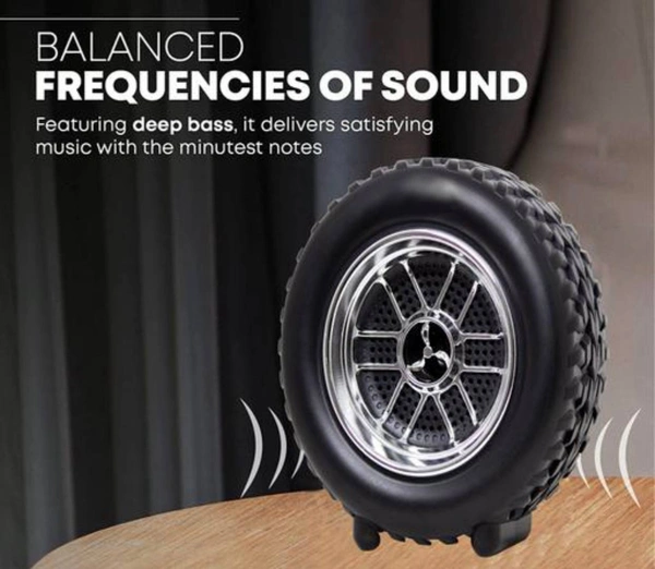 Tyre Portable Wireless Speaker with Loud Stereo Sound, Indoor, Outdoor Speakers with Bluetooth 4.2, 5H Playtime, 10m Bluetooth Range for Home, Party