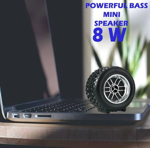 Tyre Portable Wireless Speaker with Loud Stereo Sound, Indoor, Outdoor Speakers with Bluetooth 4.2, 5H Playtime, 10m Bluetooth Range for Home, Party