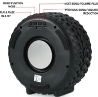 Tyre Portable Wireless Speaker with Loud Stereo Sound, Indoor, Outdoor Speakers with Bluetooth 4.2, 5H Playtime, 10m Bluetooth Range for Home, Party