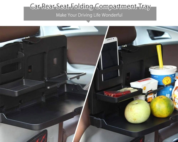 Car Backseat Food Travel Dining Meal & Snaks Tray & Cup Holder Compatible with All Cars