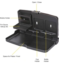 Car Backseat Food Travel Dining Meal & Snaks Tray & Cup Holder Compatible with All Cars