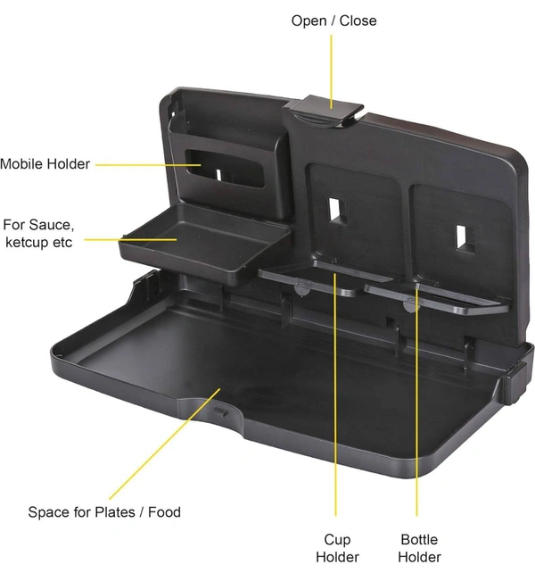 Car Backseat Food Travel Dining Meal & Snaks Tray & Cup Holder Compatible with All Cars